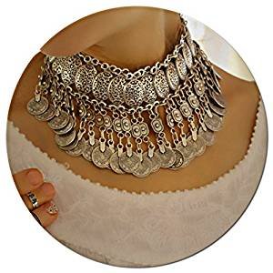 Ancient silver retro retro funky adjustable collar necklace